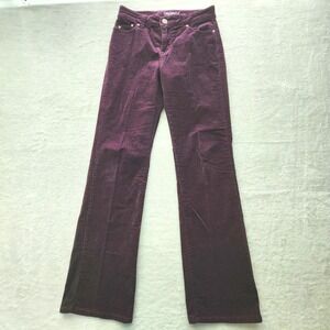Miss Cocoa Corduroy Pants Womens 5/6 30W 32L Purple Flare Embroidered Y2K Goth